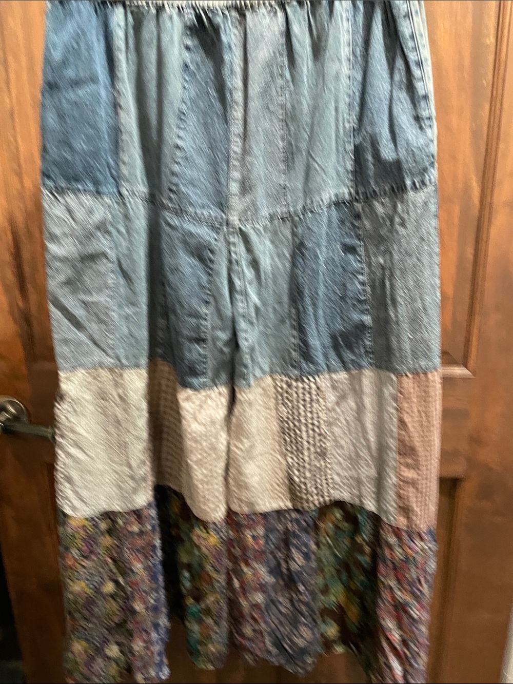 Young Threads Bohemian Patchwork Wide-Leg Jeans in Denim Blue - Picture 8 of 10